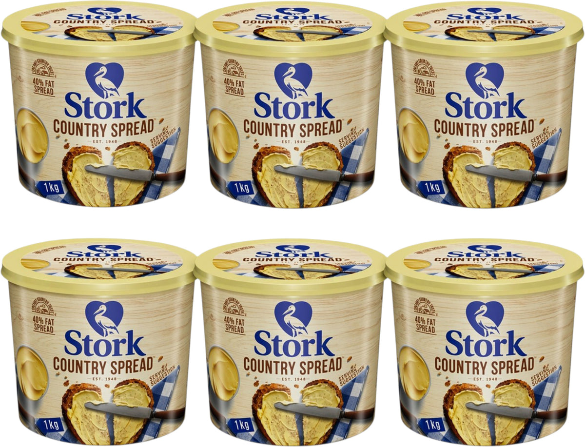 Six 1kg tubs of Stork Country Spread
