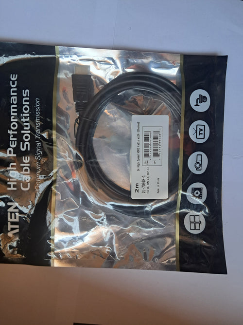 ATEN black 2m High Speed HDMI Cable with Ethernet in labelled packaging