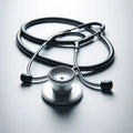 Black stethoscope with dual-sided stainless-steel chestpiece