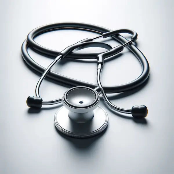 Black stethoscope with dual-sided stainless-steel chestpiece