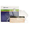 Halyard FLUIDSHIELD 3 box and orange procedure mask with attached clear visor