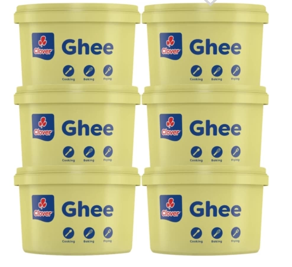 Six tubs of Clover Ghee