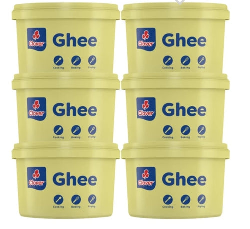 Six tubs of Clover Ghee