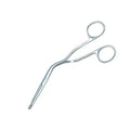 Angled stainless-steel Magill forceps with finger-ring handles