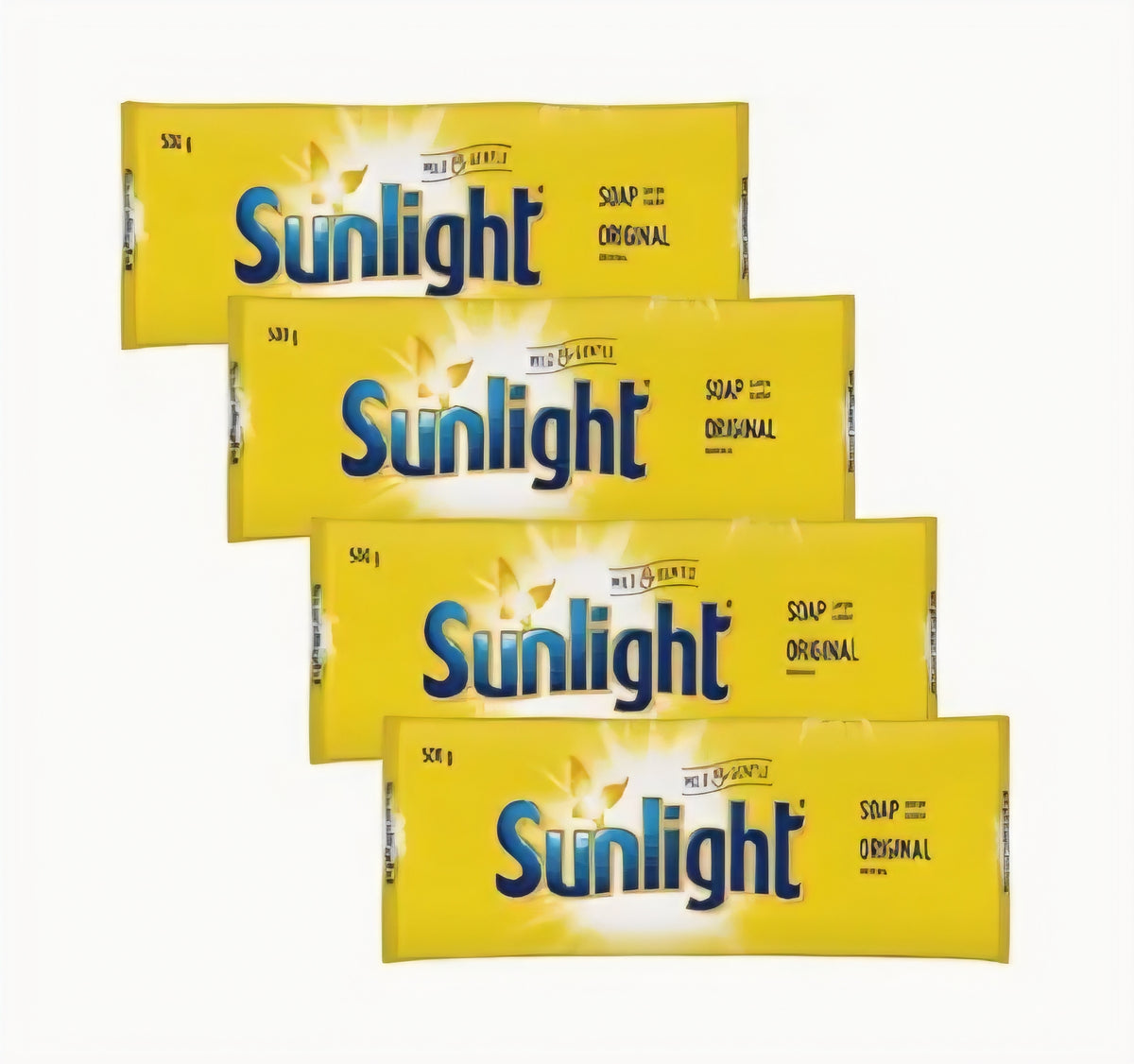 Four individually wrapped Sunlight Original laundry soap bars