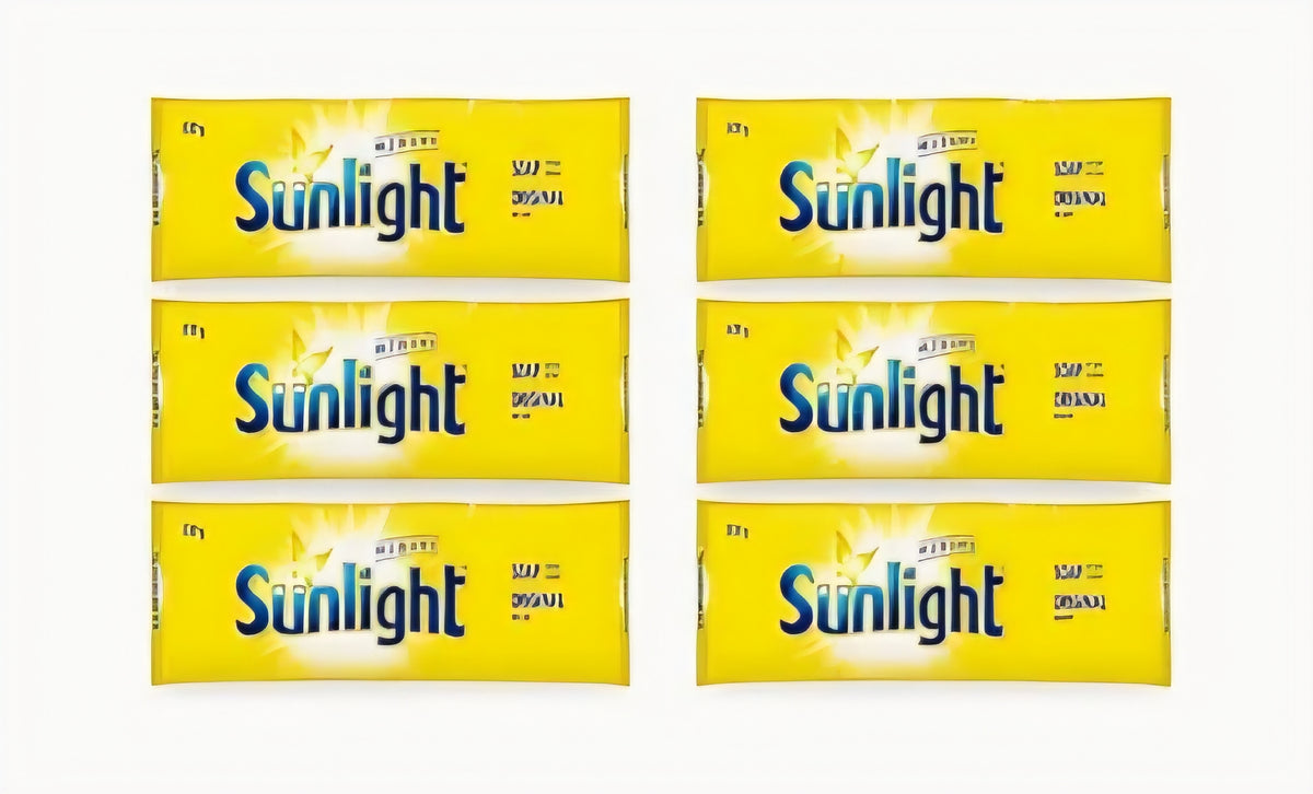 Six individually wrapped Sunlight Original laundry soap bars