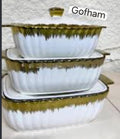 Insulated Casserole Serving Set – White and Gold