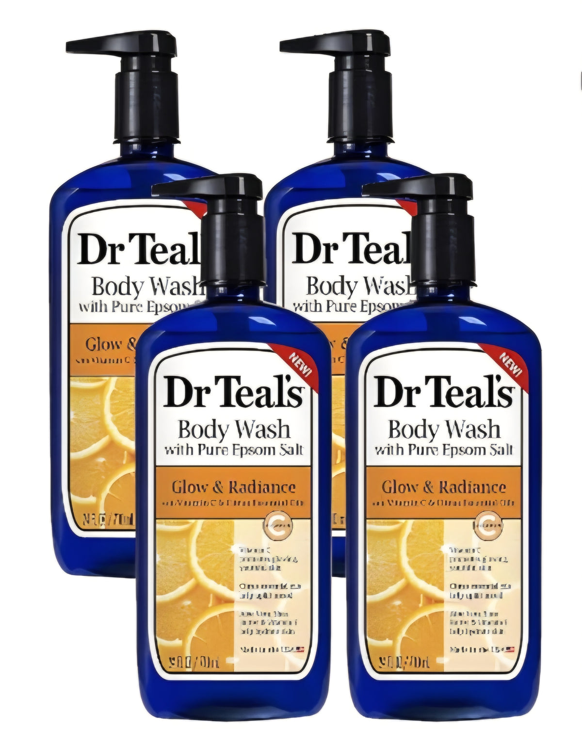 Dr Teal's Glow & Radiance Body Wash – 710ml ×4