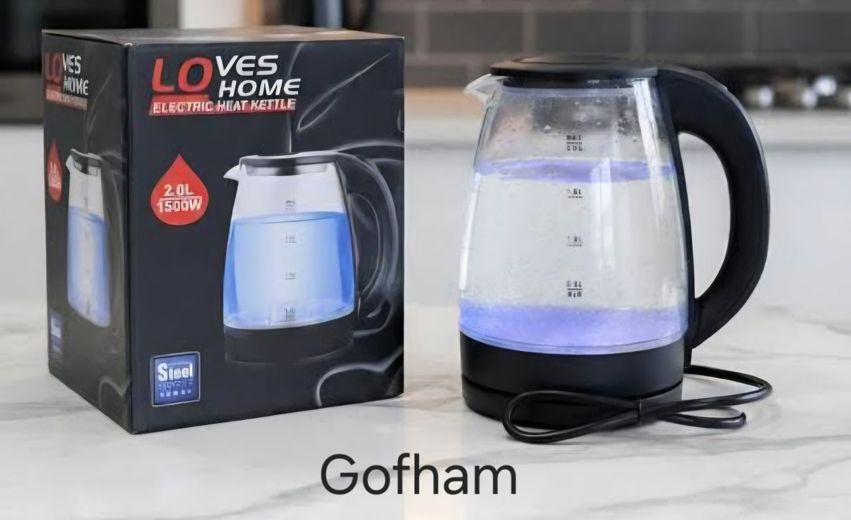 Loves Home Electric Glass Kettle – 2L, 1500W