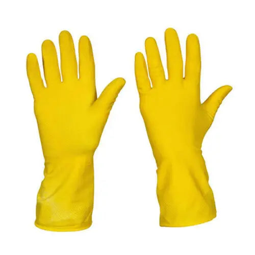 Yellow Rubber Household Gloves – Large, One Pair